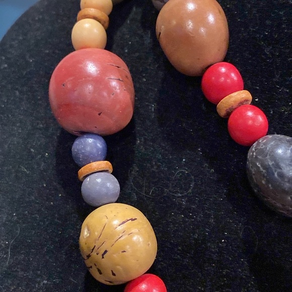 Tagua Nut and Acai Nut Beaded Necklace AKA Vegetable Ivory.   Comes From Palms - Picture 7 of 11